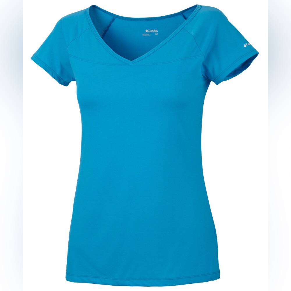 Columbia Omni-Wick Teal V Neck Active Top Size XS
